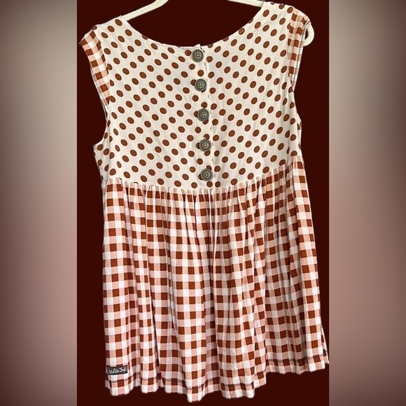 MATILDA JANE Rust/Cream Color Feeling Collegiate Babydoll Top, Size Small, GUC. - Picture 12 of 12